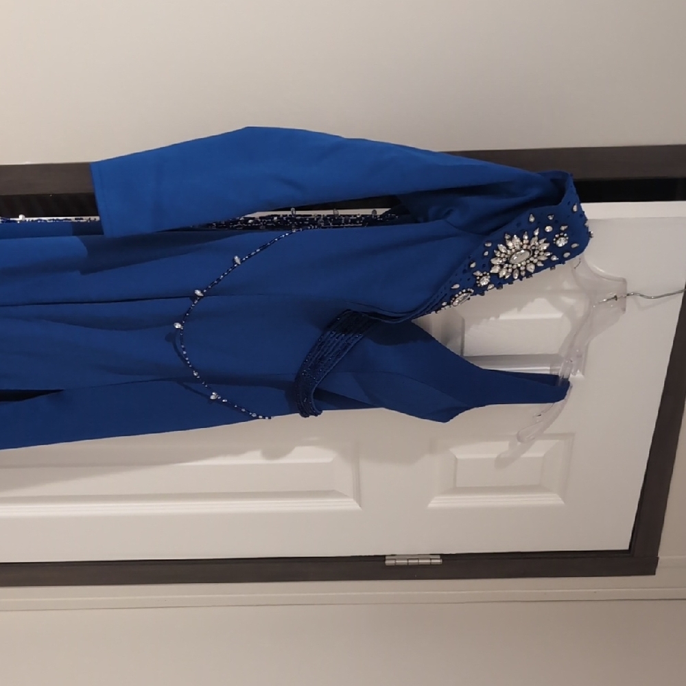 Johnathan Kayne Royal Blue Embellished Gown